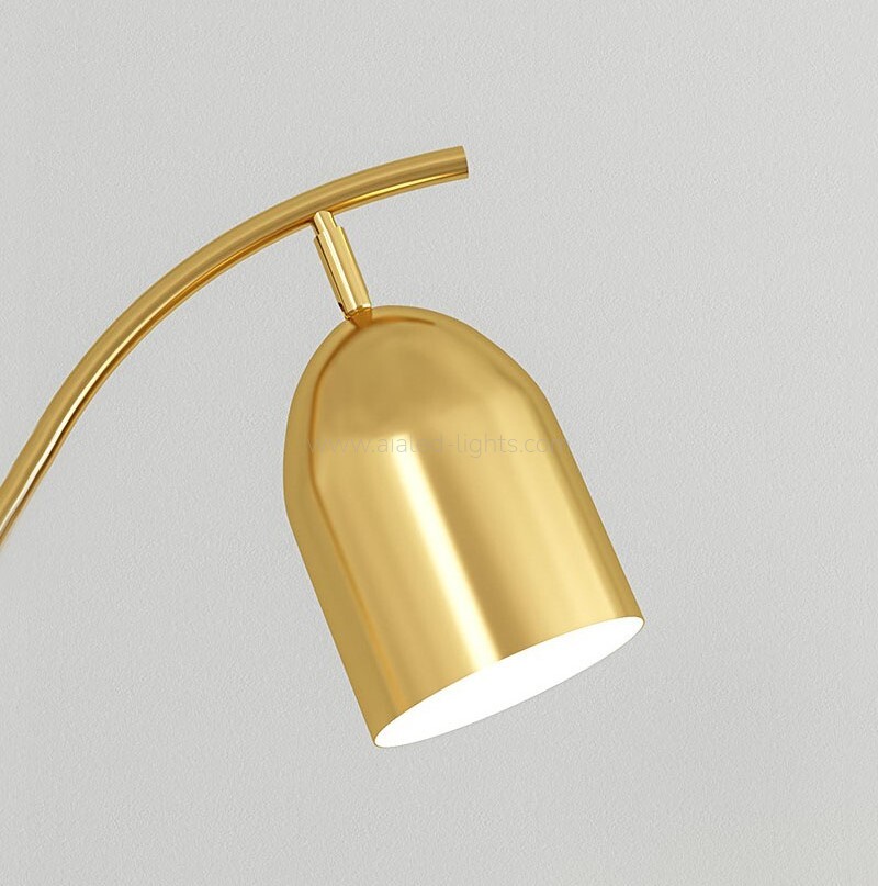 Floor Lamp with Marble Base Modern Curved Arm Metal Reading Floor Lamp E27