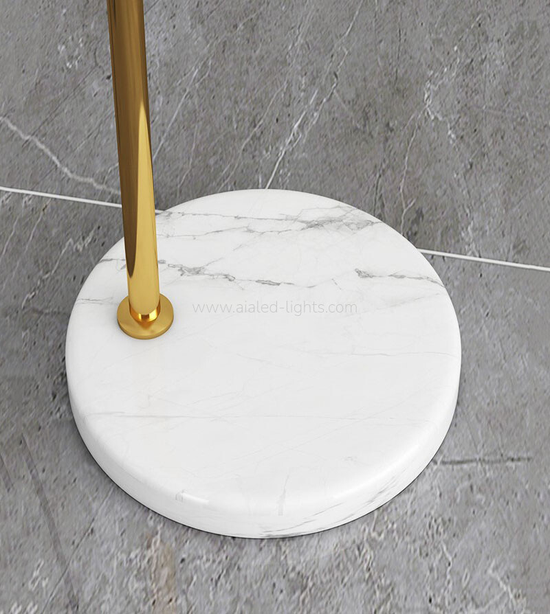 Floor Lamp with Marble Base Modern Curved Arm Metal Reading Floor Lamp E27