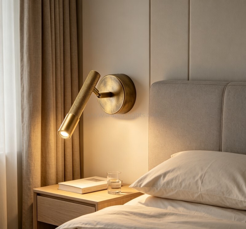 Round base Bedside Wall Lamp 3W reading spotlight for Bedroom