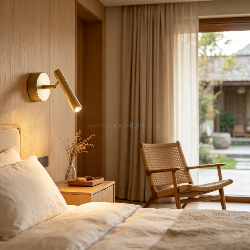 Round base Bedside Wall Lamp 3W reading spotlight for Bedroom