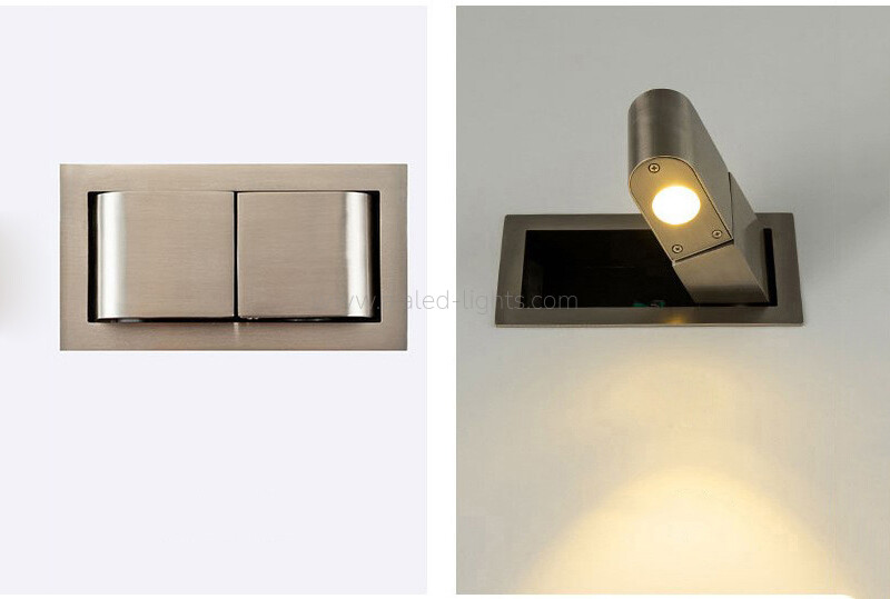 3W Recesed Modern Bedside Wall Lamps Heardboard Book SpotLight
