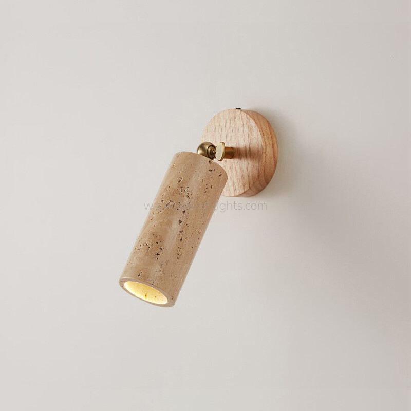 Travertine Wooden E27 5W Headboard Wall Light for Hotel Villa Project