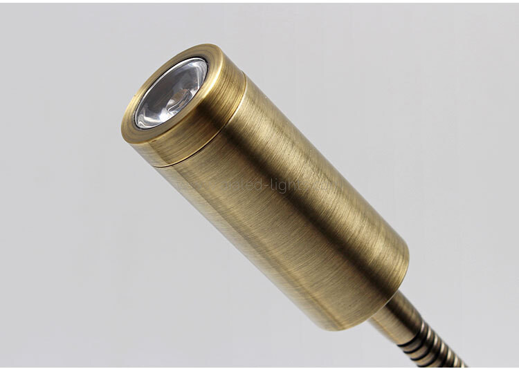 Gooseneck Bedside Reading Wall Lamp 3W with Cable Plug Switch
