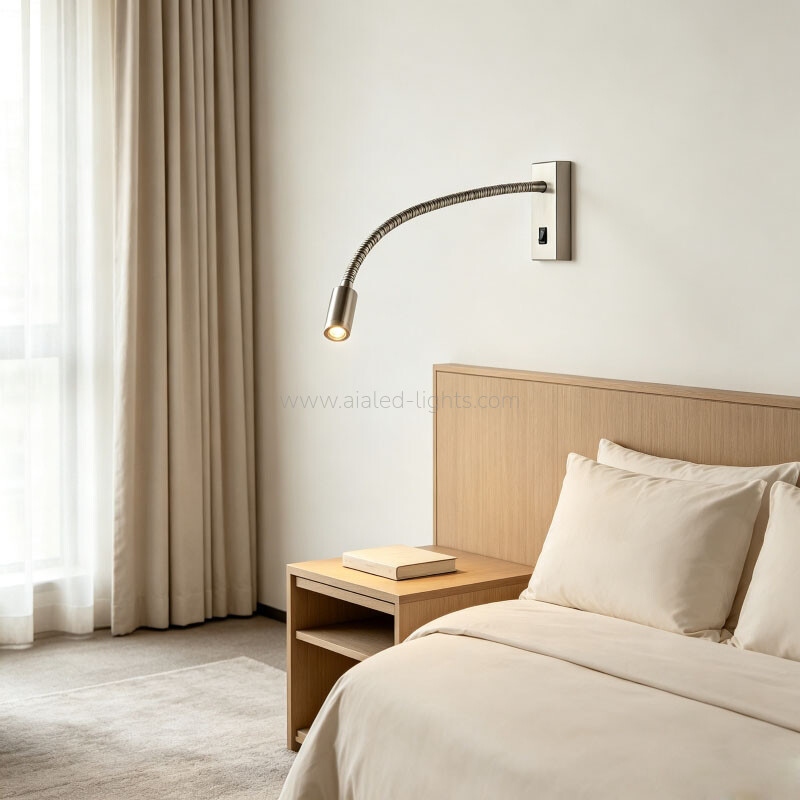 Surface Gooseneck Reading Wall Lamp 3W Swanneck Bedside Spotlight