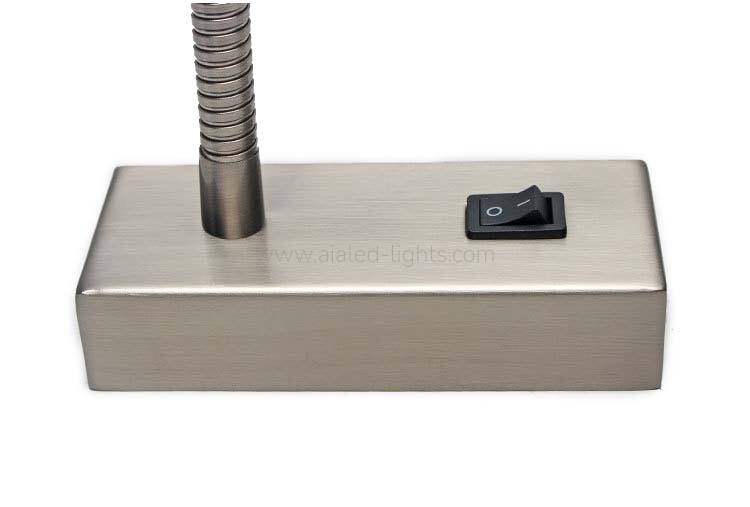 Surface Gooseneck Reading Wall Lamp 3W Swanneck Bedside Spotlight
