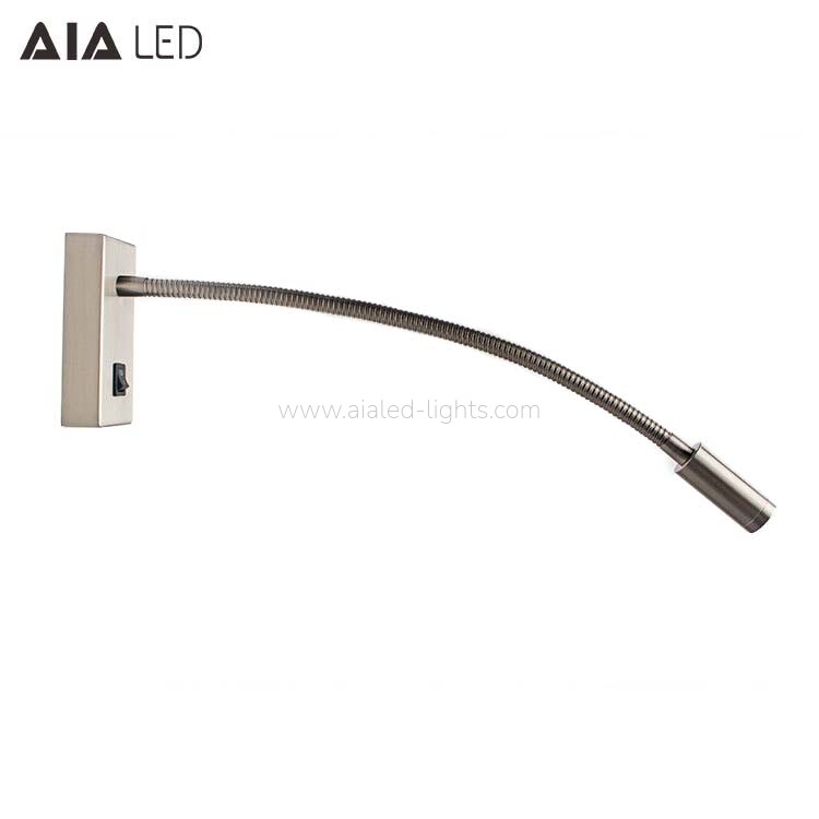 Surface Gooseneck Reading Wall Lamp 3W Swanneck Bedside Spotlight