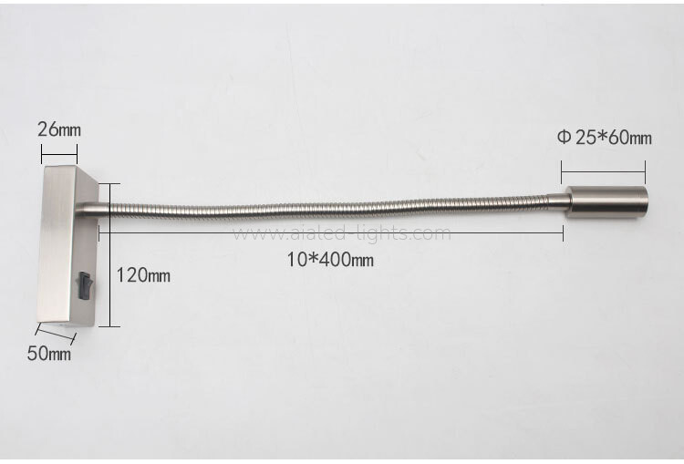 Surface Gooseneck Reading Wall Lamp 3W Swanneck Bedside Spotlight