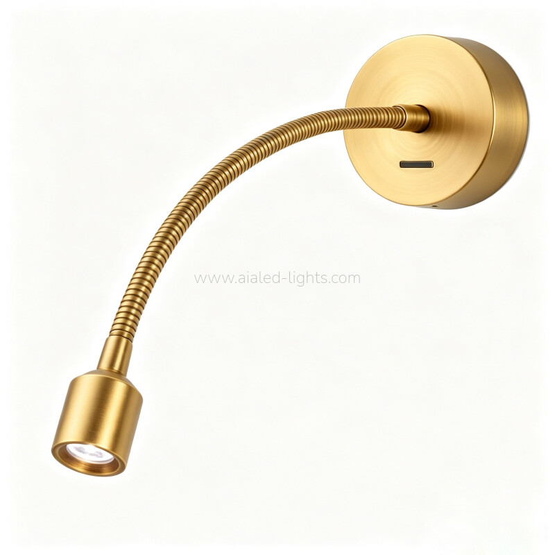 Wall Mounted Gooseneck Bedside Wall Lamp 3W Hotel Spotlight