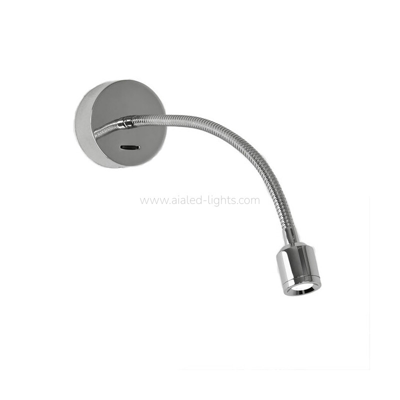 Wall Mounted Gooseneck Bedside Wall Lamp 3W Hotel Spotlight