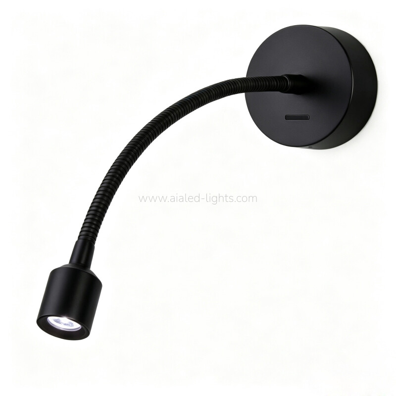 Wall Mounted Gooseneck Bedside Wall Lamp 3W Hotel Spotlight