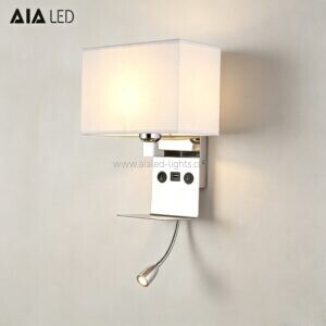 sqaure shade surface wall lamp e27 wall light usb socket (复制)