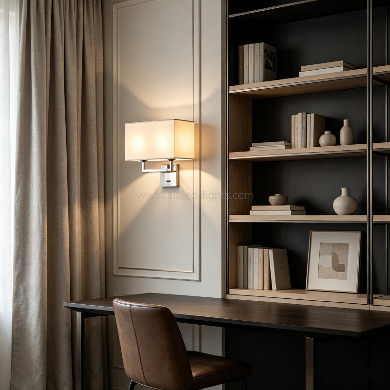 sqaure fabrid shade wall lamp sconce e27 wall light usb