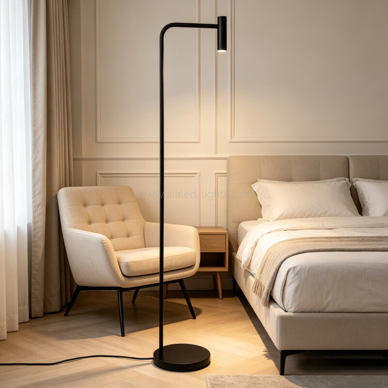 Scandinavian Rotatable Spotlight Floor Lamp Slim LED Accent Lamp for Living Room Corner 3W