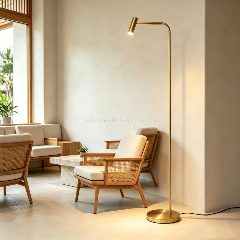 Scandinavian Rotatable Spotlight Floor Lamp Slim LED Accent Lamp for Living Room Corner 3W
