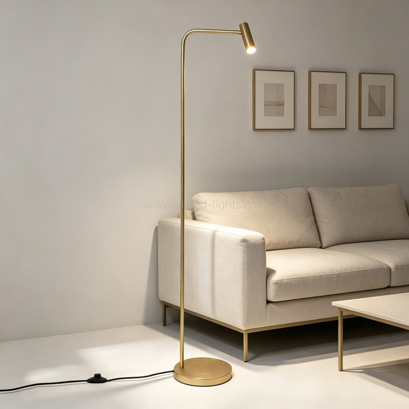 Scandinavian Rotatable Spotlight Floor Lamp Slim LED Accent Lamp for Living Room Corner 3W