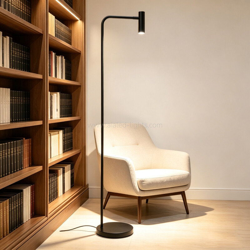Scandinavian Rotatable Spotlight Floor Lamp Slim LED Accent Lamp for Living Room Corner 3W