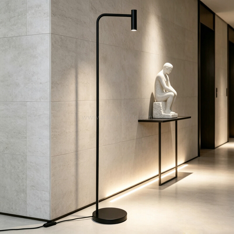 Scandinavian Rotatable Spotlight Floor Lamp Slim LED Accent Lamp for Living Room Corner 3W