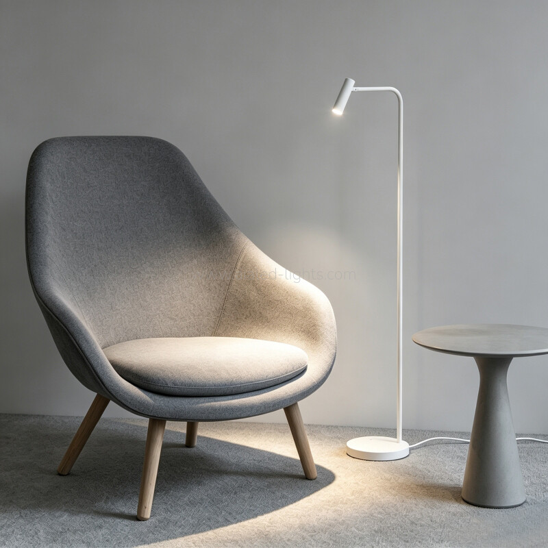 Scandinavian Rotatable Spotlight Floor Lamp Slim LED Accent Lamp for Living Room Corner 3W