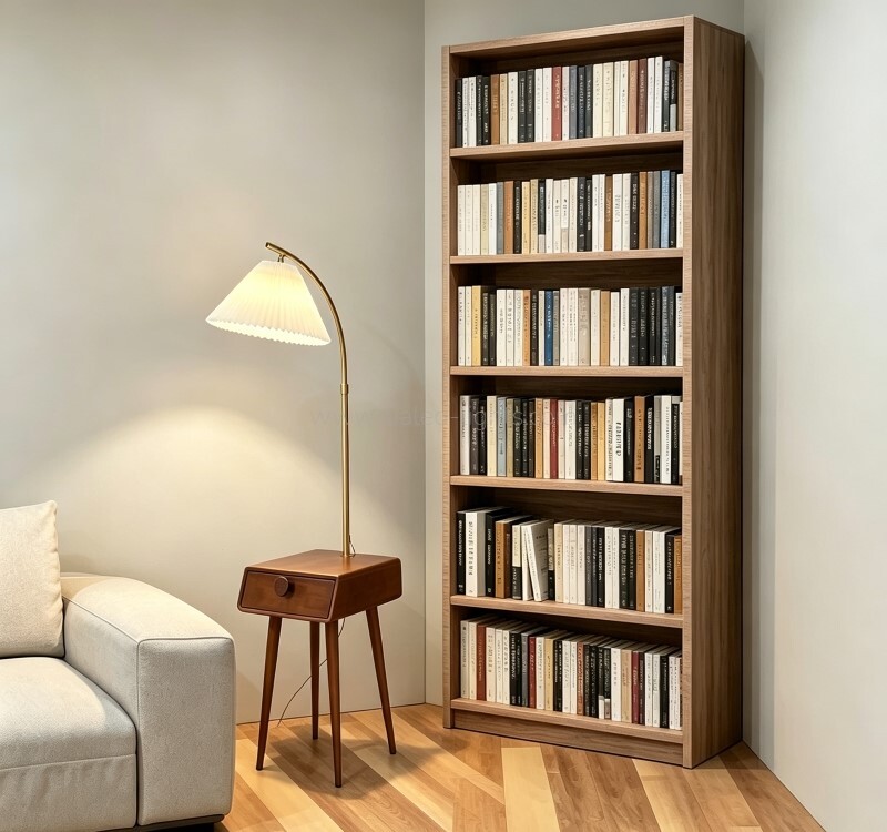 wooden floor lamp with table and drawer reading standard lamp for living room e27