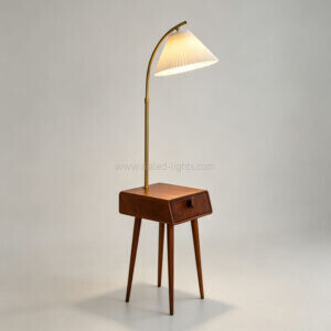 wooden floor lamp with table and drawer reading standard lamp for living room e27