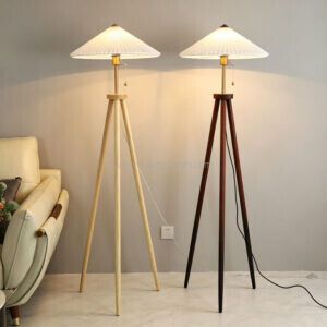 wooden arc floor lamp minimalist hanging pendant standing lamp for living room bedroom e27 (复制)