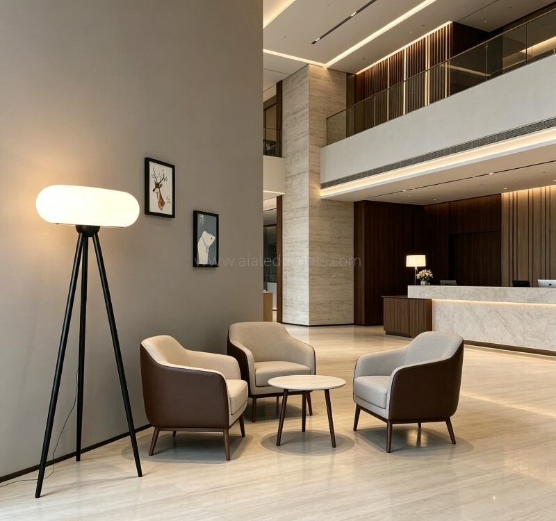 Wooden Acrylic Floor Lamp Round Standing Lamp Table Lamp E27 for Villa