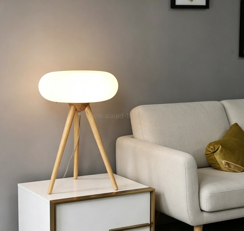 Wooden Acrylic Floor Lamp Round Standing Lamp Table Lamp E27 for Villa