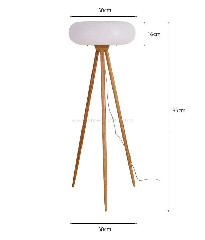 Wooden Acrylic Floor Lamp Round Standing Lamp Table Lamp E27 for Villa