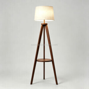 wooden tripod floor lamp pleated umbrella shade e27 for bedroom hotel (复制)