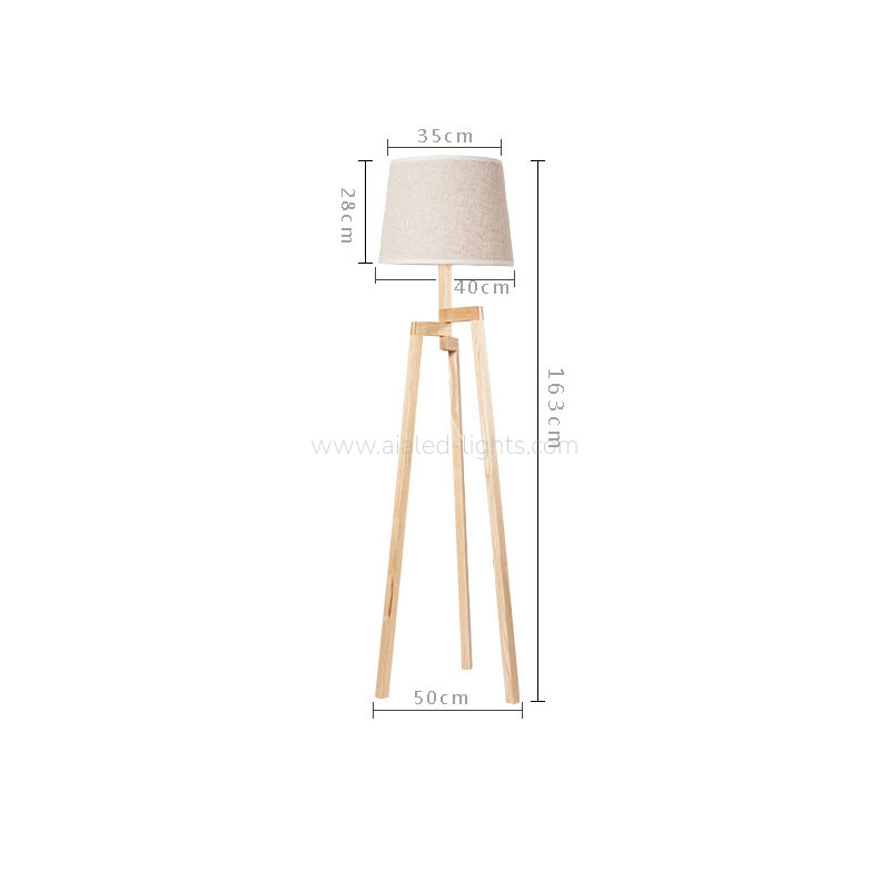 wood tripod floor lamp table lamp set linen shade nordic hotel lighting e27