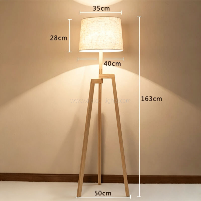 wood tripod floor lamp table lamp set linen shade nordic hotel lighting e27