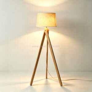 solid wood tripod floor lamp table lamp set linen shade living room e27