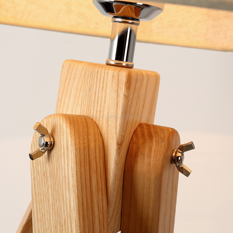 solid wood tripod floor lamp table lamp set linen shade living room e27