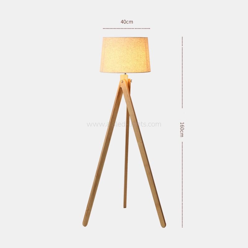 solid wood tripod floor lamp table lamp set linen shade living room e27
