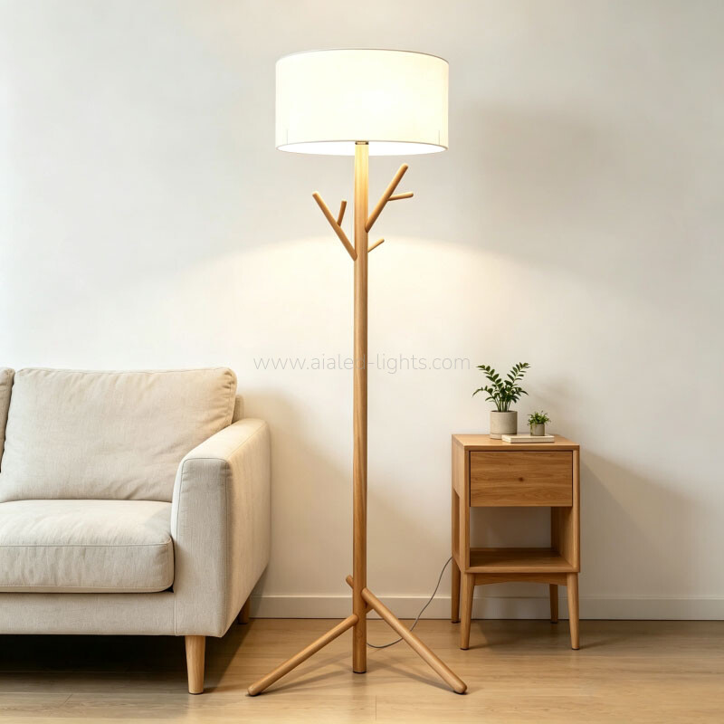 wooden floor lamp with coat hook standing lamp for hotel villa living room bedroom e27