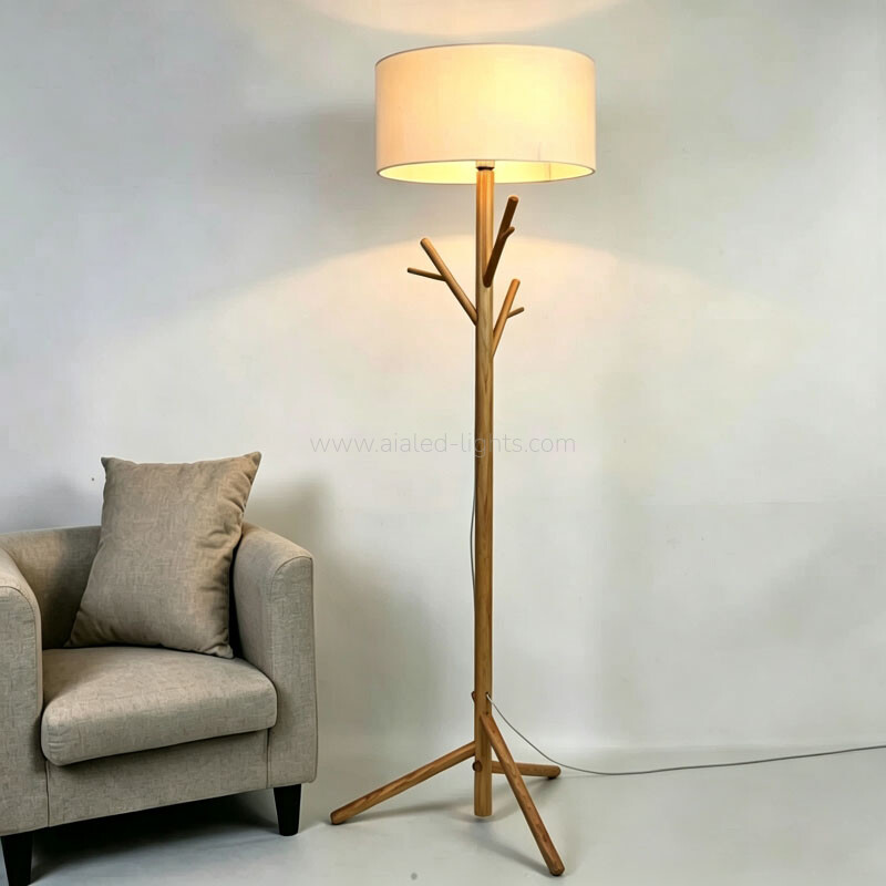 wooden floor lamp with coat hook standing lamp for hotel villa living room bedroom e27
