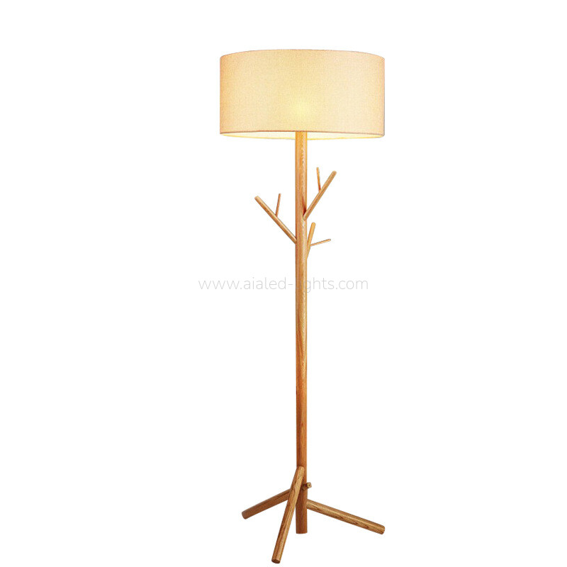 wooden floor lamp with coat hook standing lamp for hotel villa living room bedroom e27