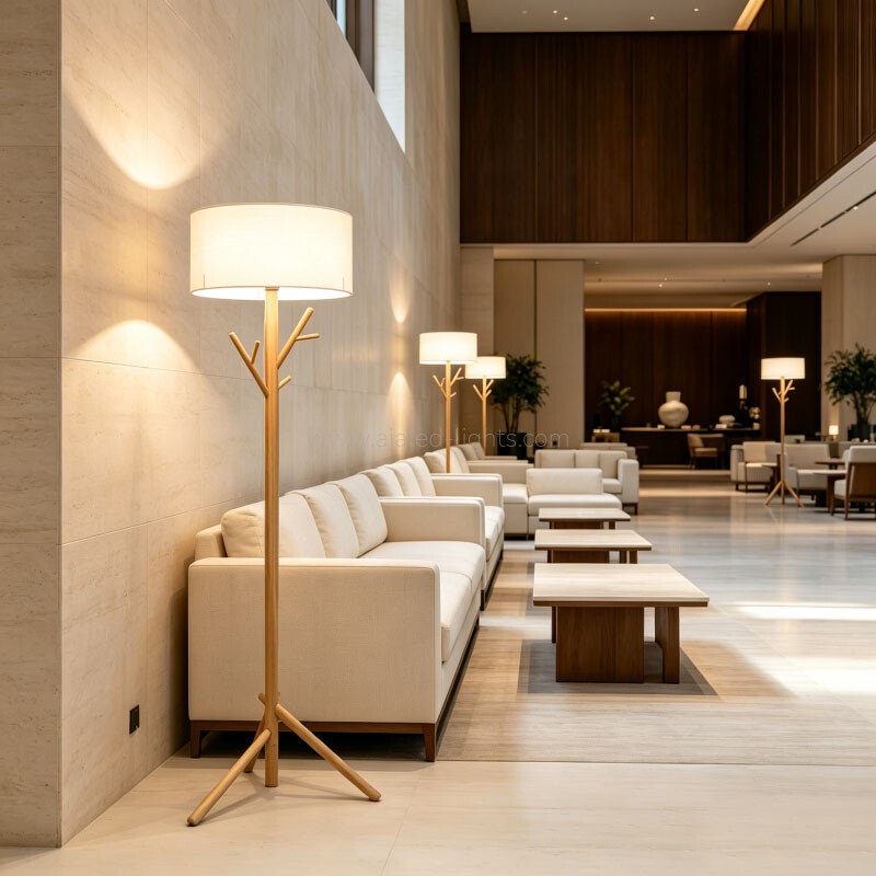 wooden floor lamp with coat hook standing lamp for hotel villa living room bedroom e27