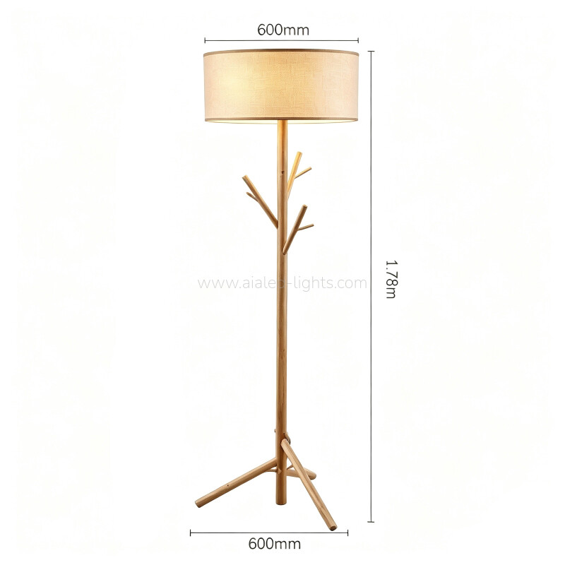 wooden floor lamp with coat hook standing lamp for hotel villa living room bedroom e27