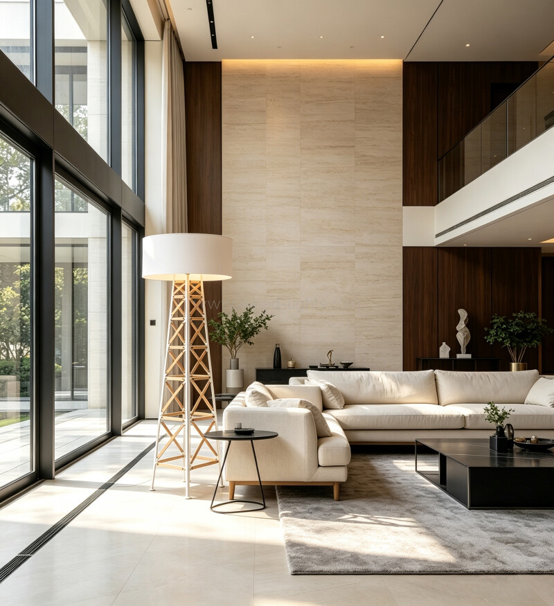 Wood Metal Frame Floor Lamp Fabric E27 Standing Lamp for Hotel Villa Resort Living Room Club