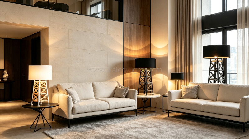 Wood Metal Frame Floor Lamp Fabric E27 Standing Lamp for Hotel Villa Resort Living Room Club