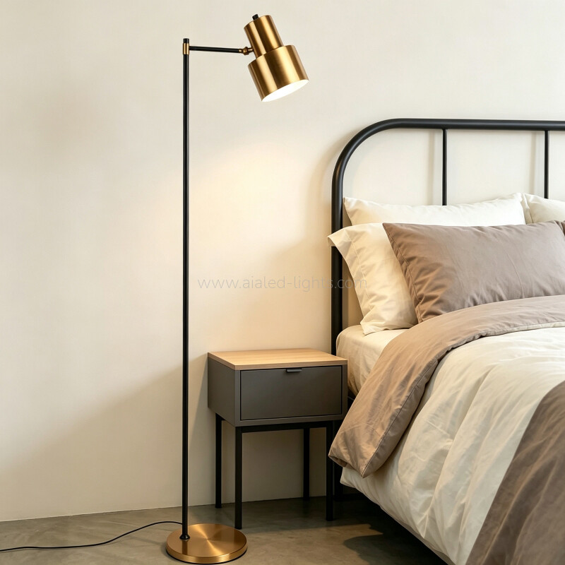 Rotatable Head Floor Lamp Minimalist Budget Standing Lamp with E27 Socket