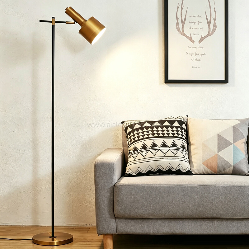 Rotatable Head Floor Lamp Minimalist Budget Standing Lamp with E27 Socket