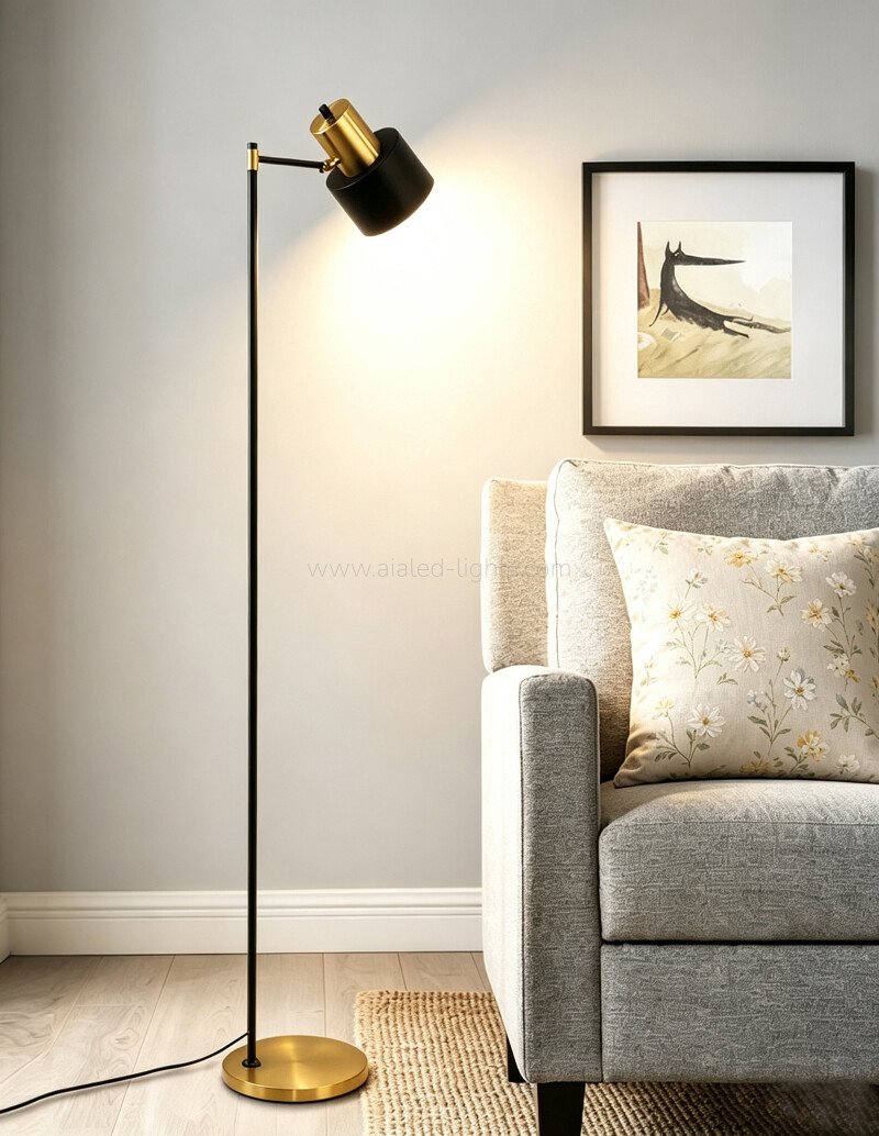 Rotatable Head Floor Lamp Minimalist Budget Standing Lamp with E27 Socket