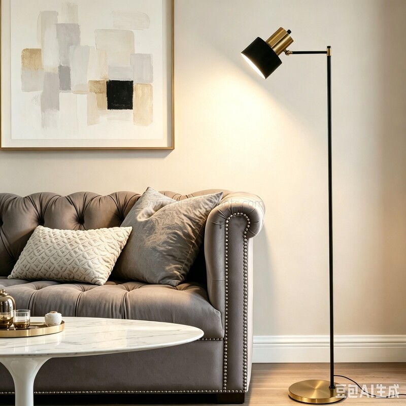 Rotatable Head Floor Lamp Minimalist Budget Standing Lamp with E27 Socket