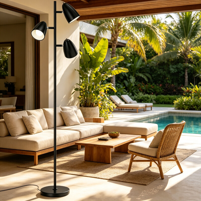3xE27 Flexible Floor Lamp Reading standard lamp for Hotel Villa Project