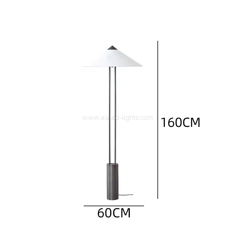 Floor Light Conical Linen Shade Contemporary Floor Lamp E27 Luxury Twin-Stem