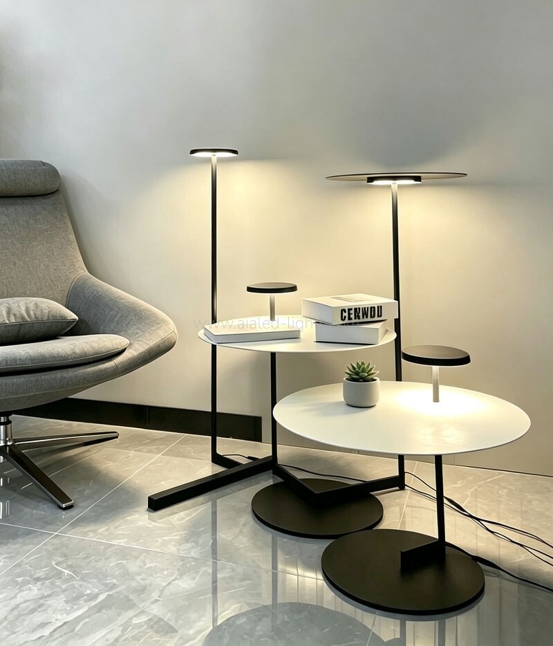 Floor Lamp Set Metal Shade SMD Reading Standard Light Modern Simple 