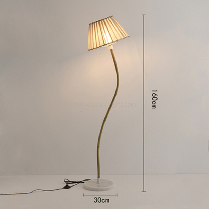 Irregular S Curved Floor Lamp Fabric Shade Marble Base E27 Lamp Holder Mid Century Standing Lamp